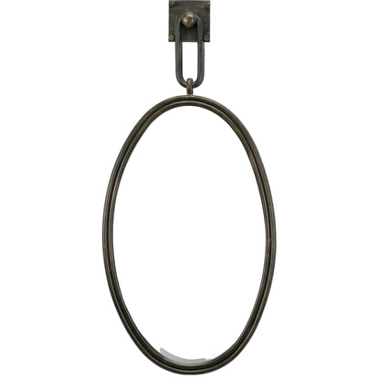 Tobago Oval Bronze Wall Mirror by Wildwood in bronze, beveled, clear. Made from iron, mirror in a transitional style.