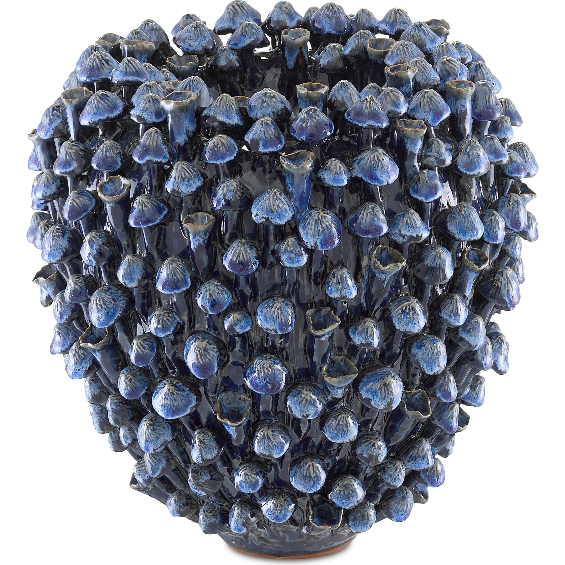 Manitapi Blue Vase by Currey and Company in blue. Made from ceramic in a coastal style.