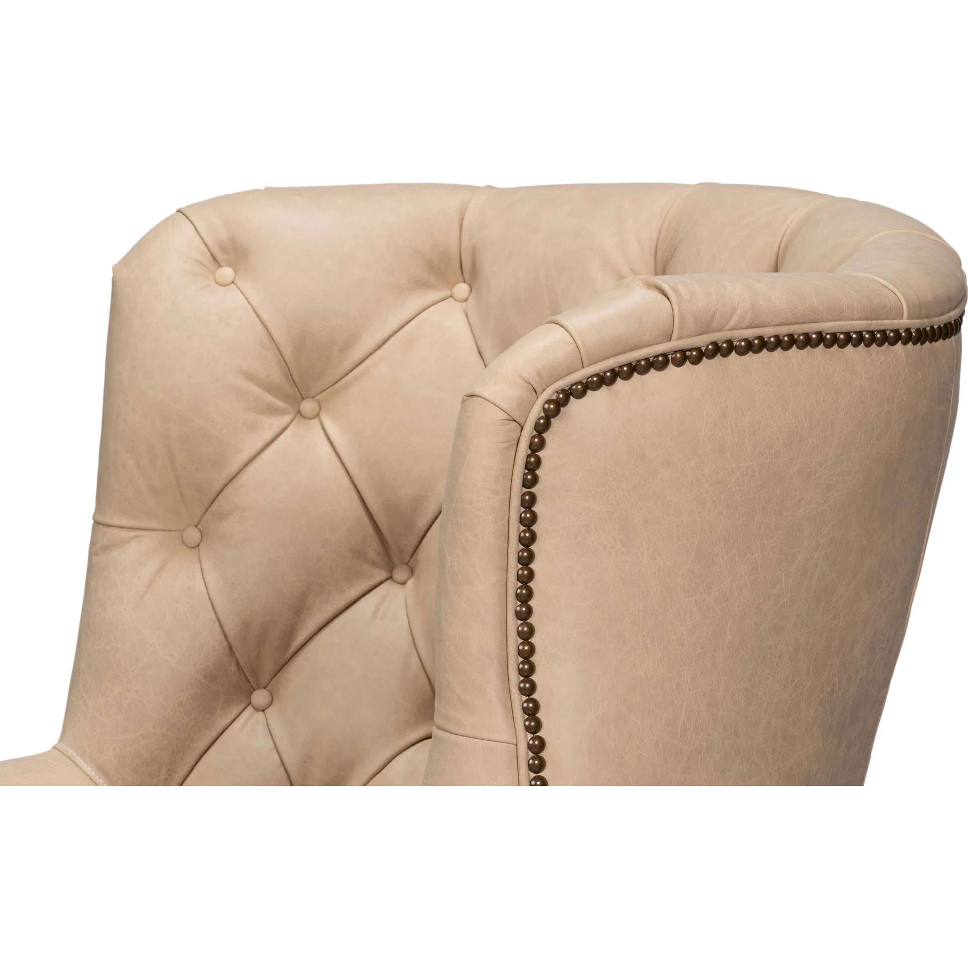 Welsh Cappuccion Leather Chair by Sarreid Ltd. in cappuccino leather, wood. Made from unique in a unique style.