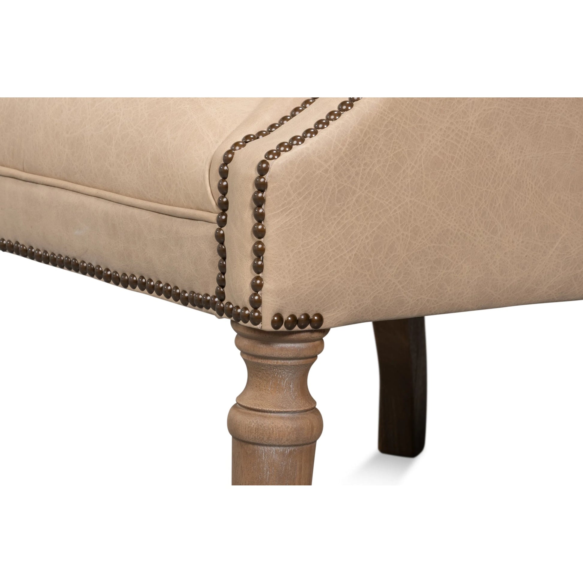 Welsh Cappuccion Leather Chair by Sarreid Ltd. in cappuccino leather, wood. Made from unique in a unique style.