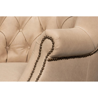 Welsh Cappuccion Leather Chair by Sarreid Ltd. in cappuccino leather, wood. Made from unique in a unique style.