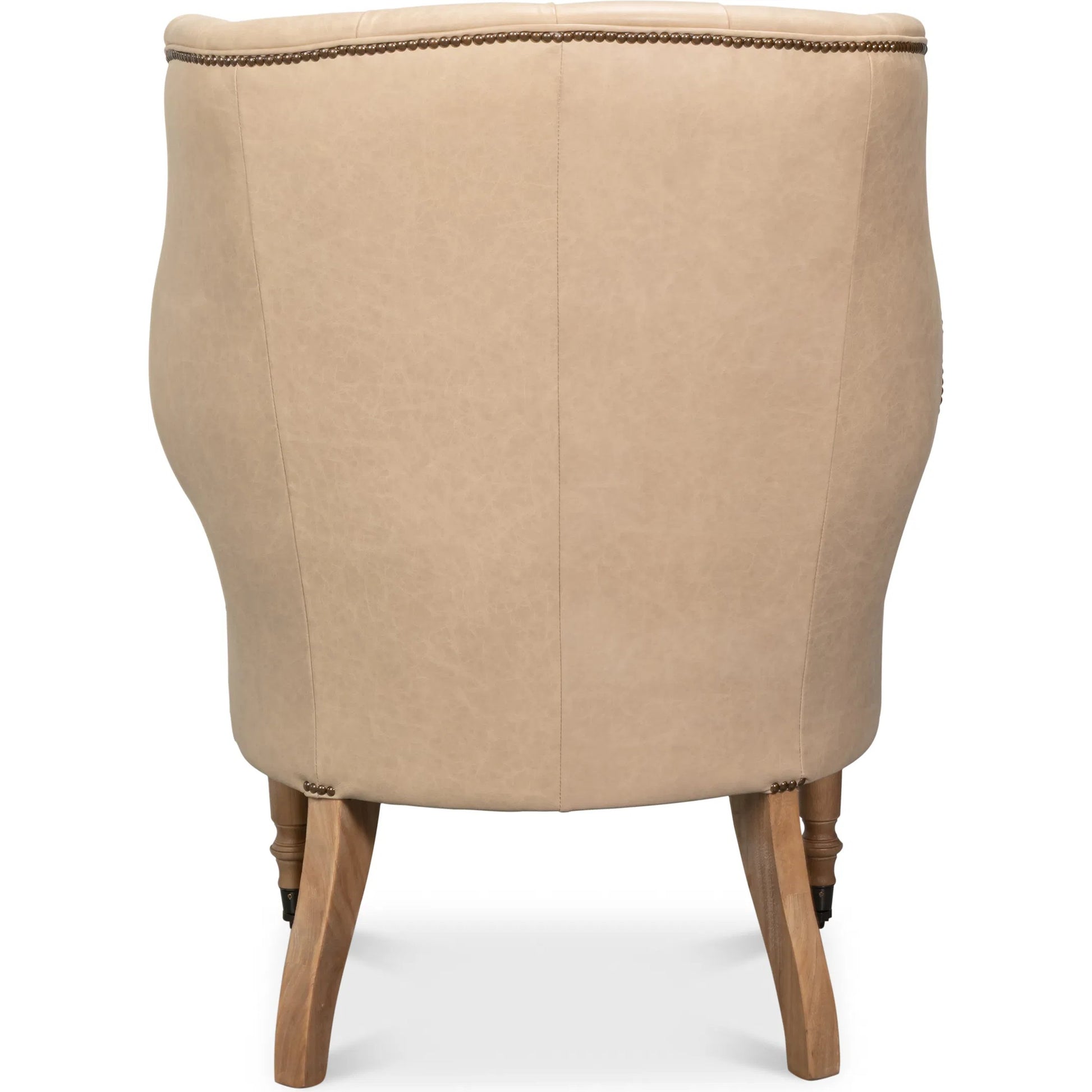 Welsh Cappuccion Leather Chair by Sarreid Ltd. in cappuccino leather, wood. Made from unique in a unique style.