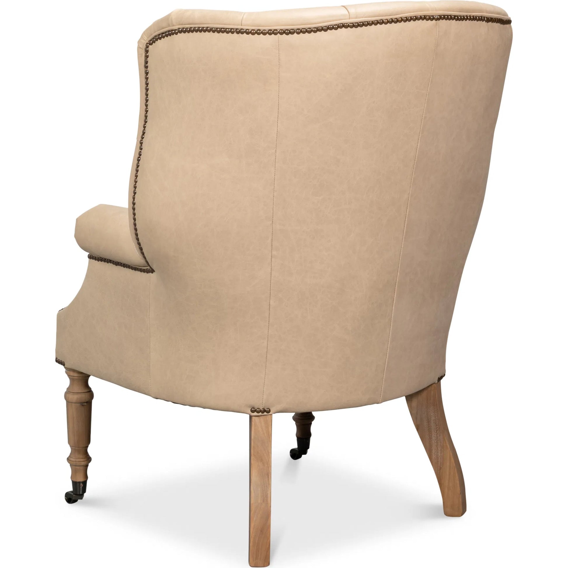 Welsh Cappuccion Leather Chair by Sarreid Ltd. in cappuccino leather, wood. Made from unique in a unique style.