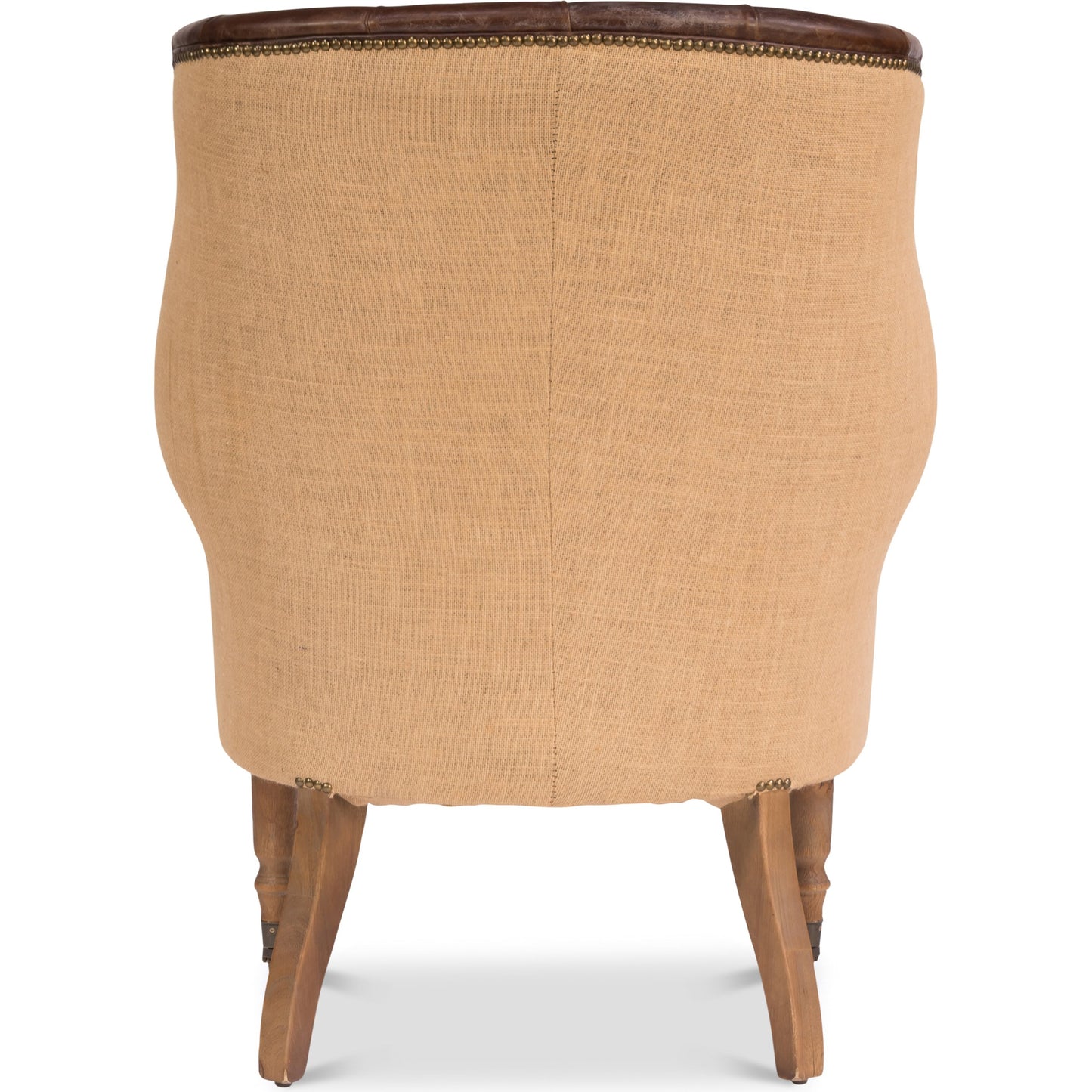 004 SR-858285 | Additional Silo | Welsh Leather & Jute Chair by Sarreid Ltd. in brown. Made from wood, leather in a rustic style.