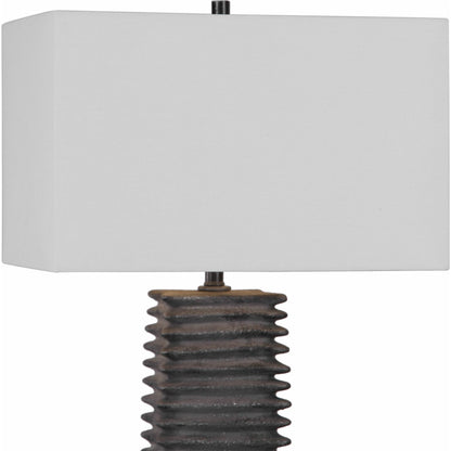 Sanderson Table Lamp by Uttermost in charcoal. Made from ceramic, steel, fabric in a rustic style.