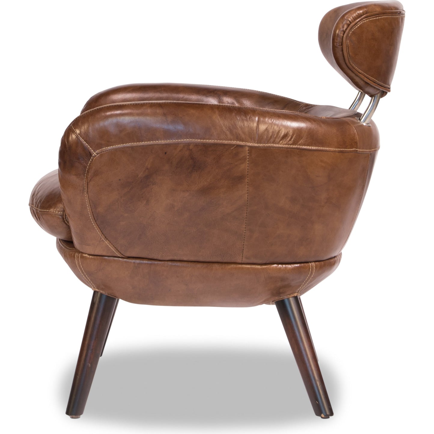 002 SR-858100 | Additional Silo | Sinclair Arm Chair by Sarreid Ltd. in brown. Made from wood, leather in a modern style.