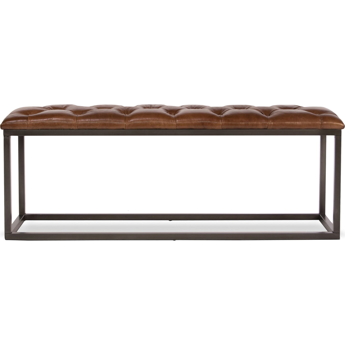 003 O-SARRIED-LTD-29785 | Additional Silo | Cologne Stool by Sarreid Ltd. in brown and cuba brown leather. Made from leather, metal in a modern style.