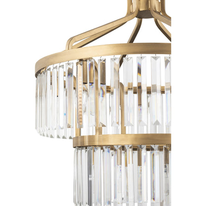 Social Club 2-Tier Crystal Pendant by Varaluz in havana gold. Made from unique in a modern style.