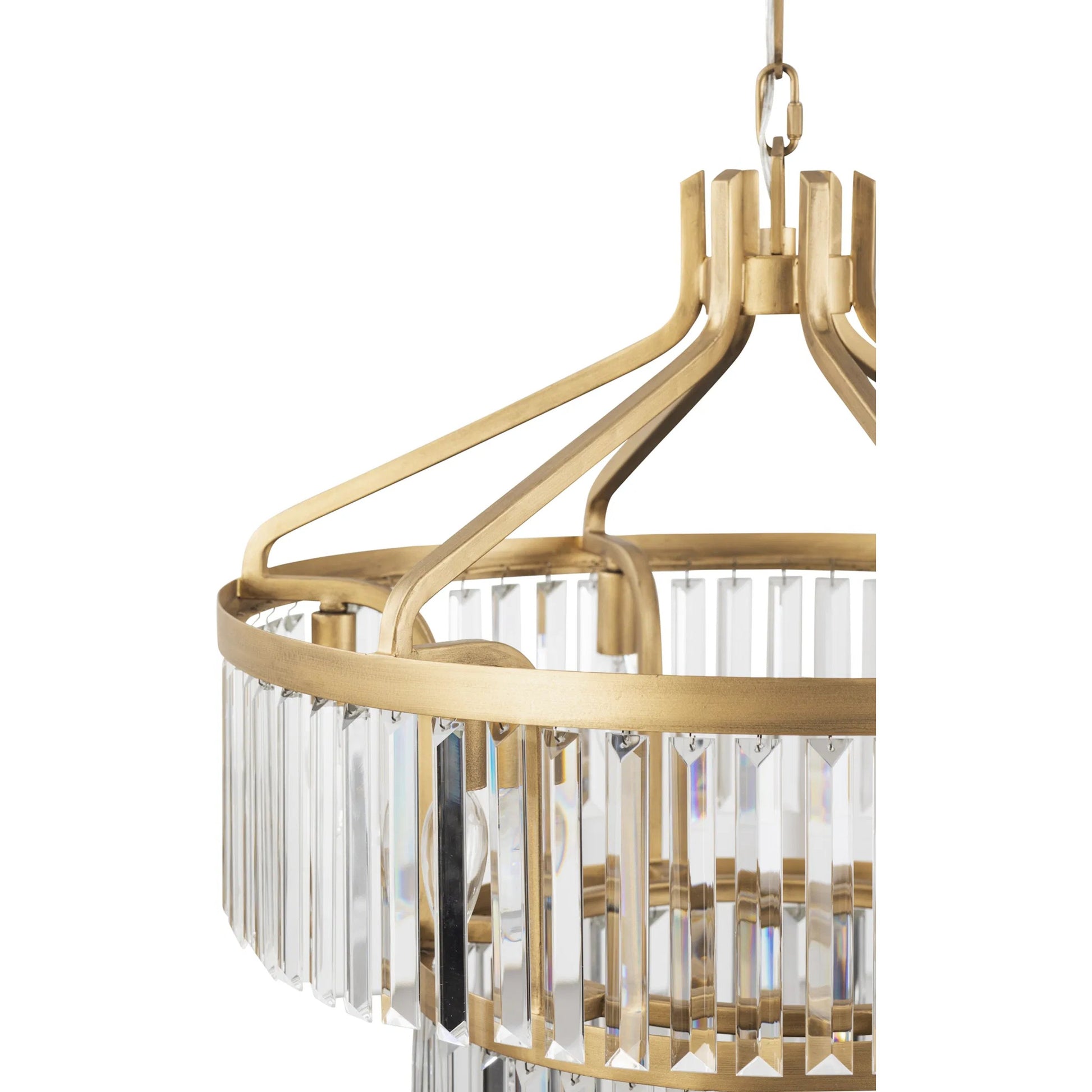 Social Club 2-Tier Crystal Pendant by Varaluz in havana gold. Made from unique in a modern style.