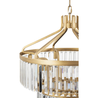 Social Club 2-Tier Crystal Pendant by Varaluz in havana gold. Made from unique in a modern style.