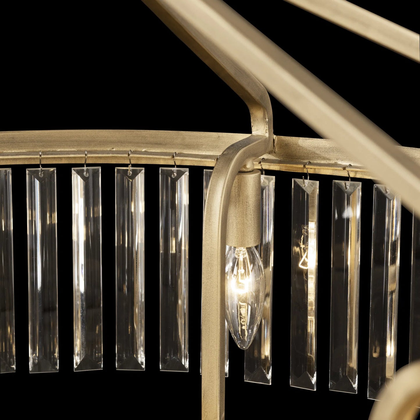 008 SI-2445128 | Closeup | Social Club 2-Tier Crystal Pendant by Varaluz in havana gold. Made from unique in a modern style.