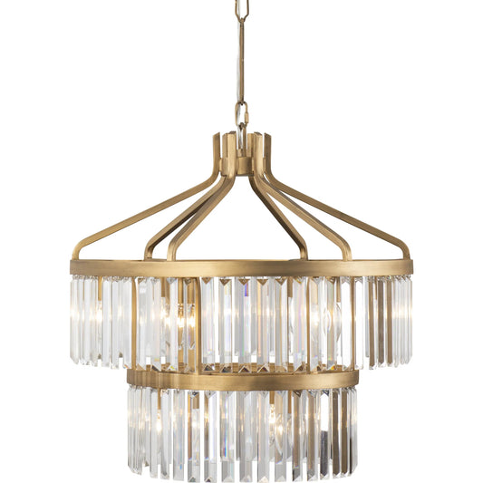 Social Club 2-Tier Crystal Pendant by Varaluz in havana gold. Made from unique in a unique style.