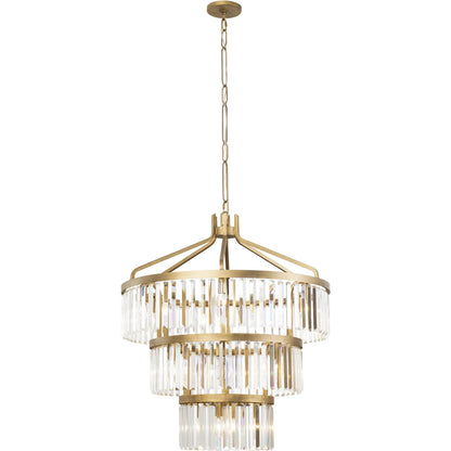 Social Club 3-Tier Crystal Pendant by Varaluz in havana gold. Made from unique in a modern style.