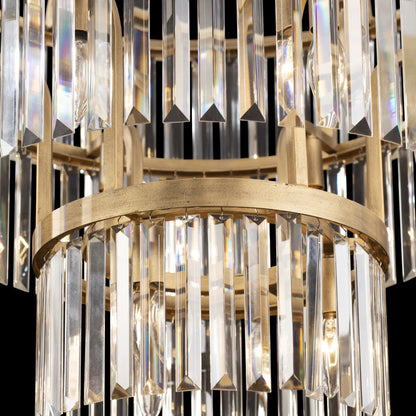 Social Club 3-Tier Crystal Pendant by Varaluz in havana gold. Made from unique in a modern style.