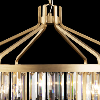 Social Club 3-Tier Crystal Pendant by Varaluz in havana gold. Made from unique in a modern style.