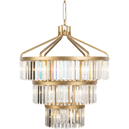 Social Club 3-Tier Crystal Pendant by Varaluz in havana gold. Made from unique in a modern style.