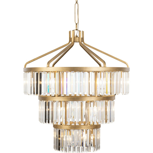 Social Club 3-Tier Crystal Pendant by Varaluz in havana gold. Made from unique in a unique style.