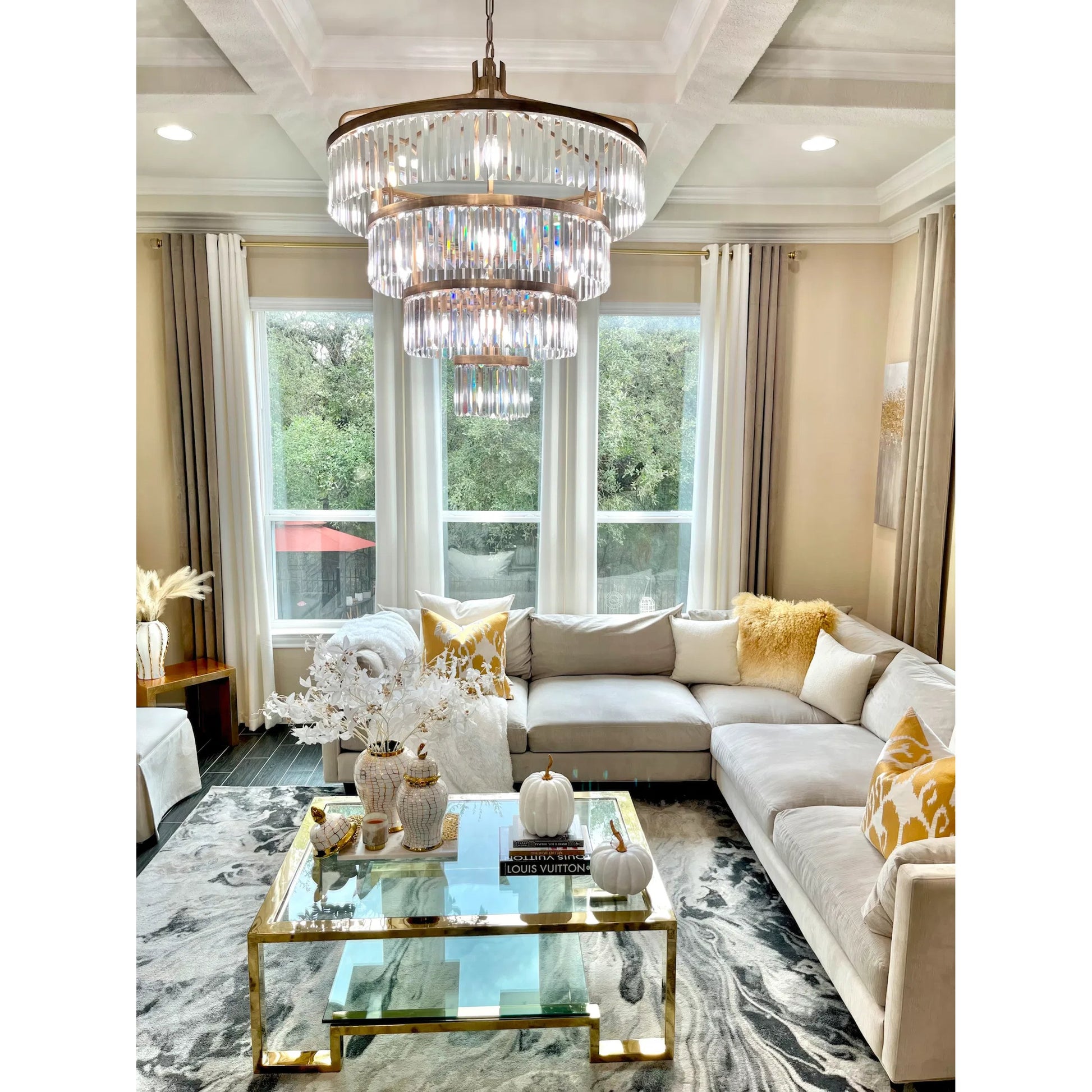 Social Club 4-Tier Chandelier by Varaluz in havana gold. Made from unique in a modern style.