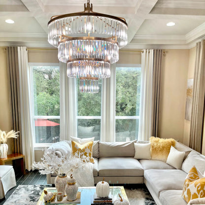 Social Club 4-Tier Chandelier by Varaluz in havana gold. Made from unique in a modern style.