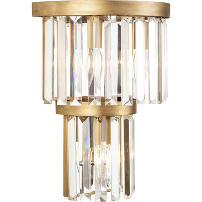 Social Club 2-Tier Crystal Sconce by Varaluz in havana gold. Made from unique in a modern style.