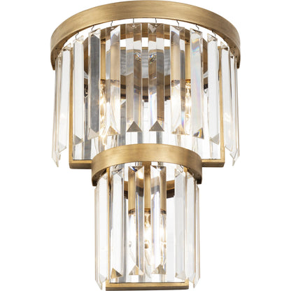 Social Club 2-Tier Crystal Sconce by Varaluz in havana gold. Made from unique in a modern style.