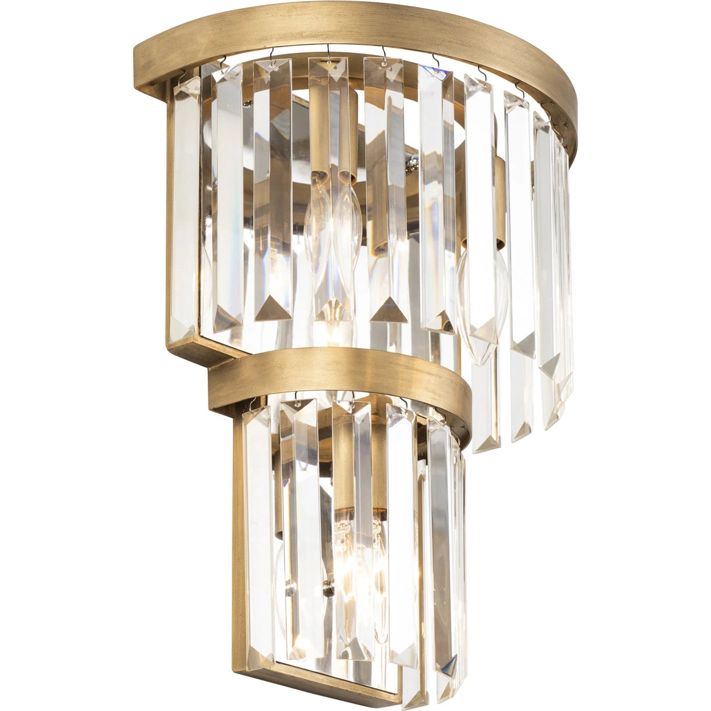 003 SI-2445129 | Additional Silo | Social Club 2-Tier Crystal Sconce by Varaluz in havana gold. Made from unique in a modern style.