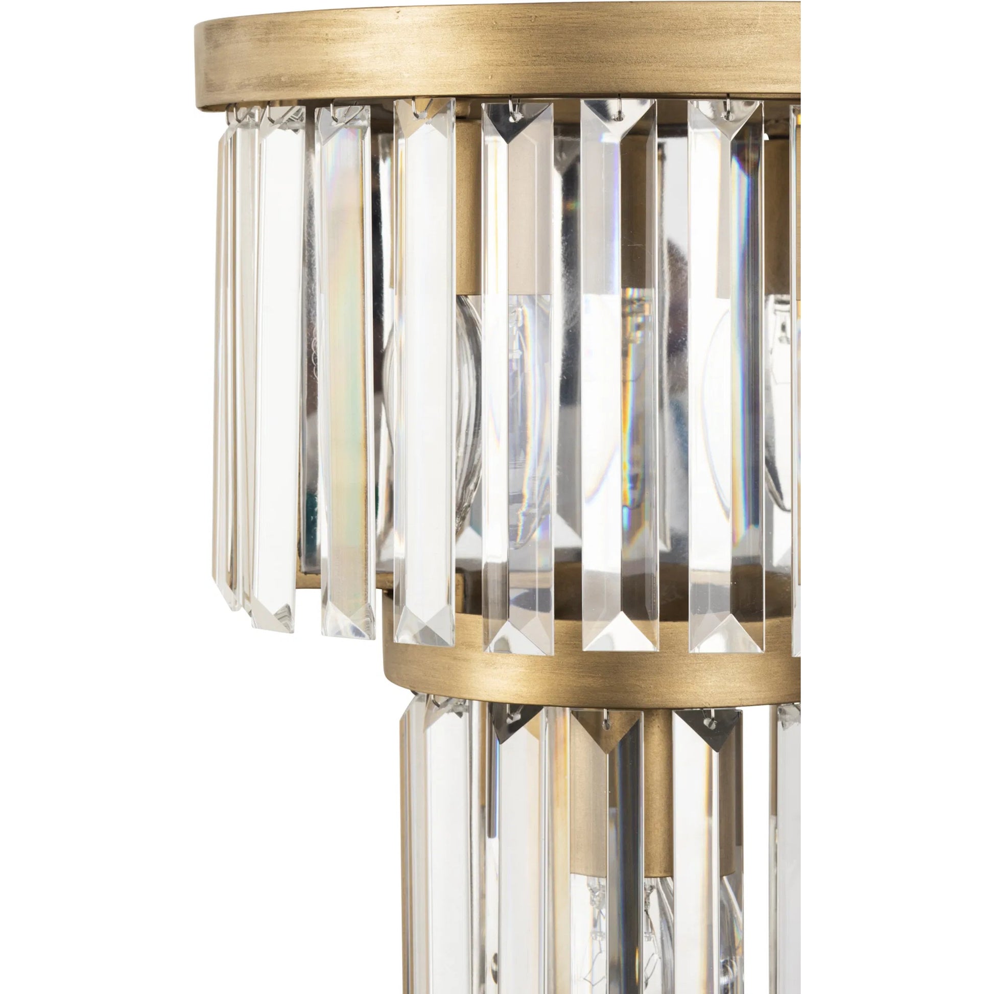 Social Club 2-Tier Crystal Sconce by Varaluz in havana gold. Made from unique in a modern style.