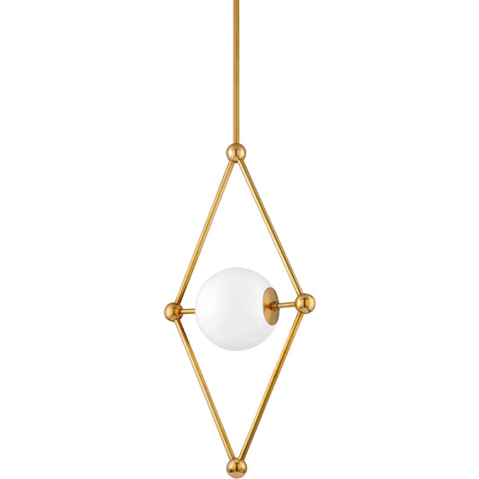 Bickley Pendant by Corbett in vintage brass. Made from solid brass in a modern style.