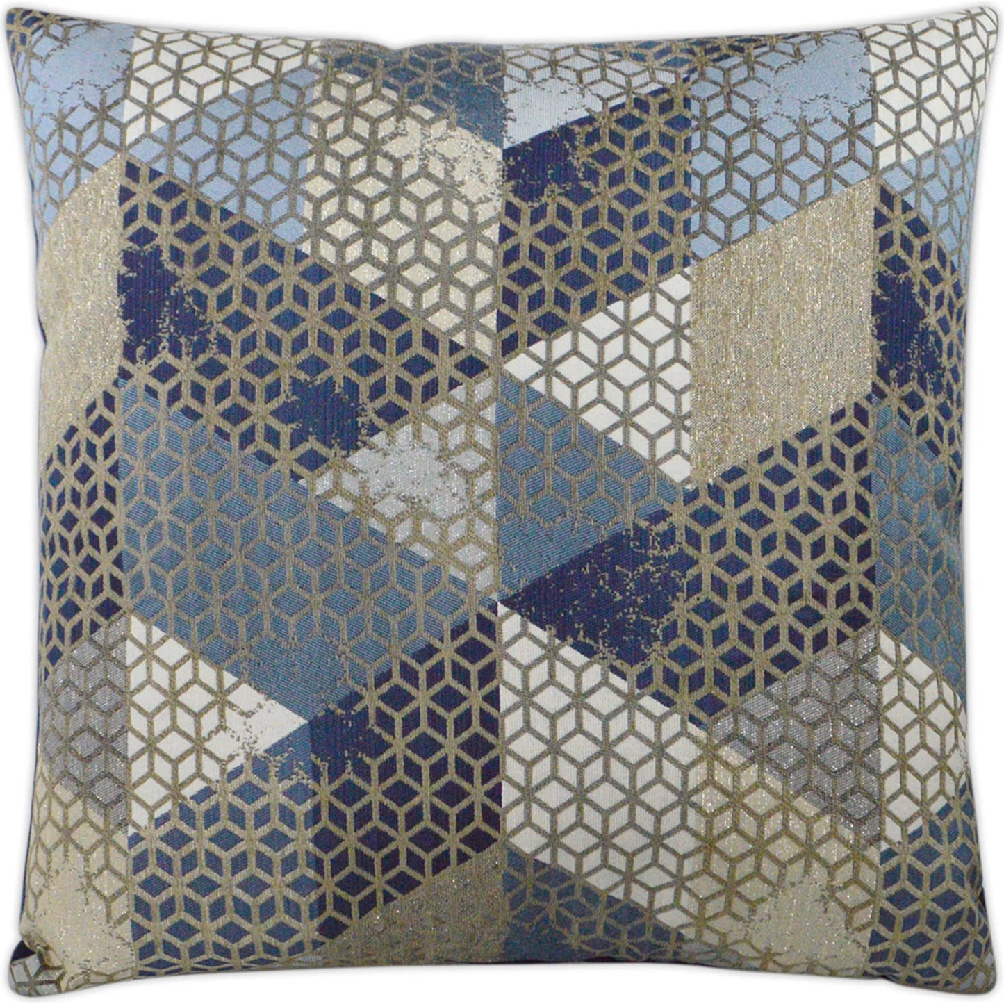 001 SI-2382250 | Primary Silo | Silicon Pillow by DV Kap Home in blue. Made from 68% rayon, 31% polyester, 1% lurex in a eclectic & global style.