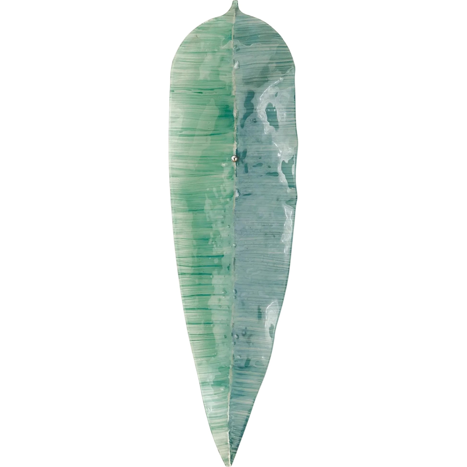 Glass Wall Leaf I by Global Views in blue, green. Made from art glass in a modern style.