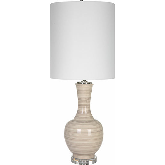 Chalice Table Lamp by Uttermost in tuape. Made from ceramic70% crystal10% iron 10% fab10% in a traditional style.