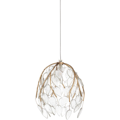 Banyan 36-Light Multi-Drop Pendant by Currey and Company in antique brass, clear, silver. Made from metal, glass in a modern style.