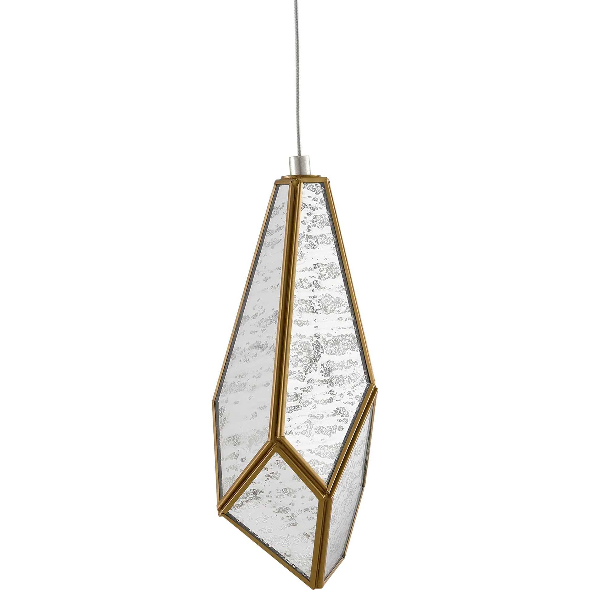 Glace Linear Pendant by Currey and Company in painted silver, antique brass. Made from brass in a modern style.