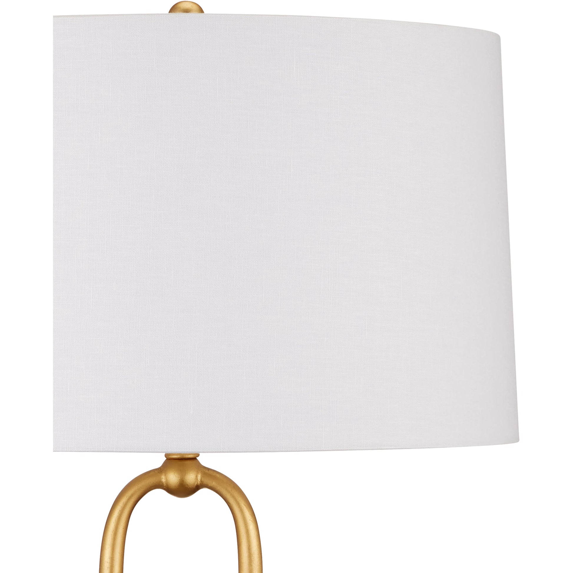 Glossary Floor Lamp by Currey and Company in contemporary gold leaf, natural. Made from metal, marble in a modern style.