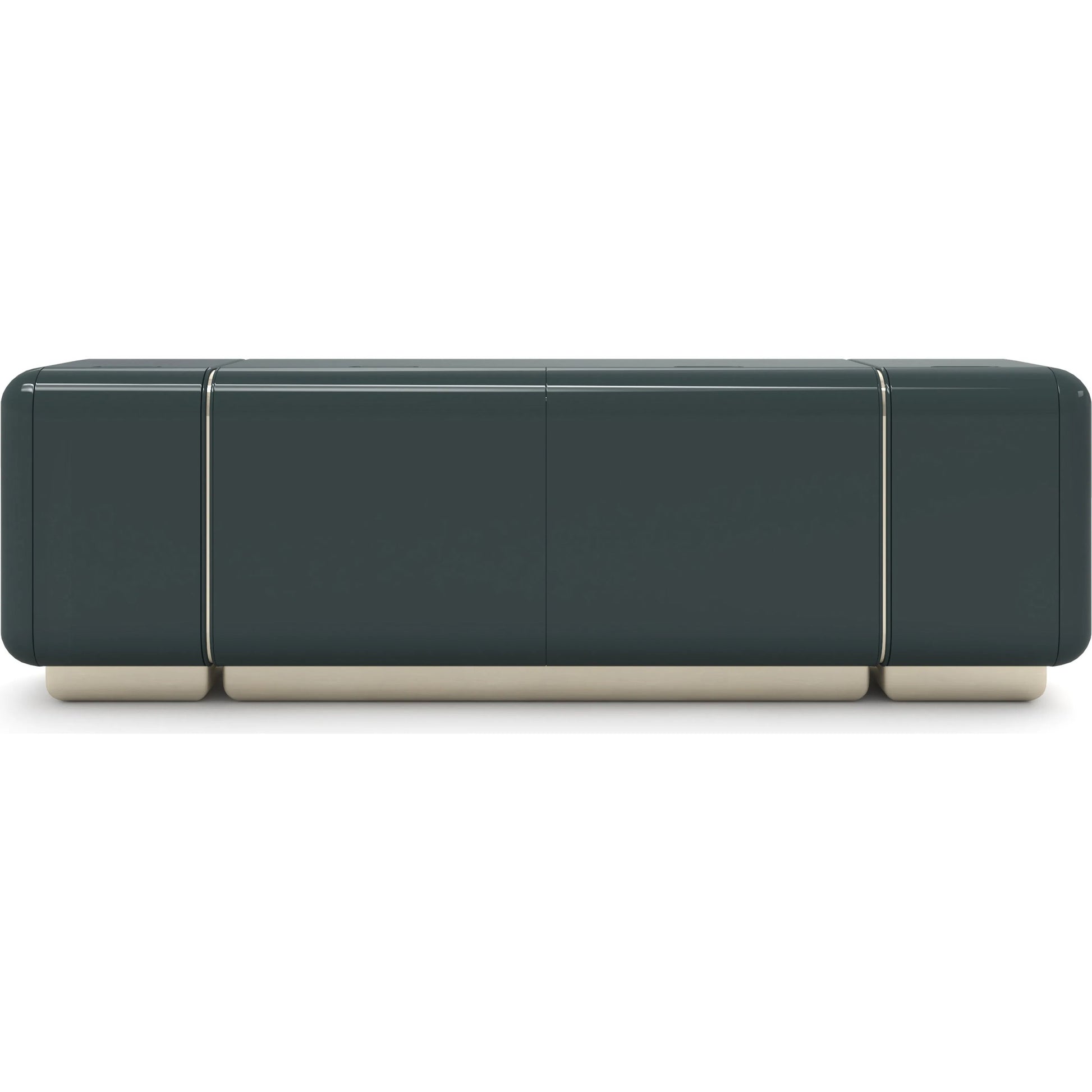 Gelee Media Sideboard by Caracole in apatite gloss, oracle, whisper of gold. Made from unique in a eclectic & global style.