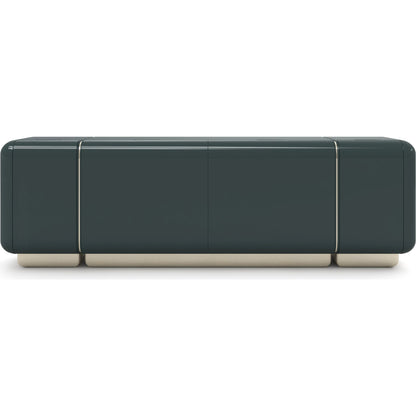Gelee Media Sideboard by Caracole in apatite gloss, oracle, whisper of gold. Made from unique in a eclectic & global style.