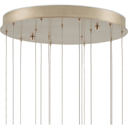 Alsop Round 15-Light Multi-Drop Pendant by Currey and Company in brown, black, silver. Made from composite in a modern style.
