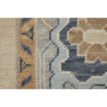 Karina Transitional & Botanical Rug - 90969G6F by Feizy in ivory, blue, tan. Made from wool in a unique style.