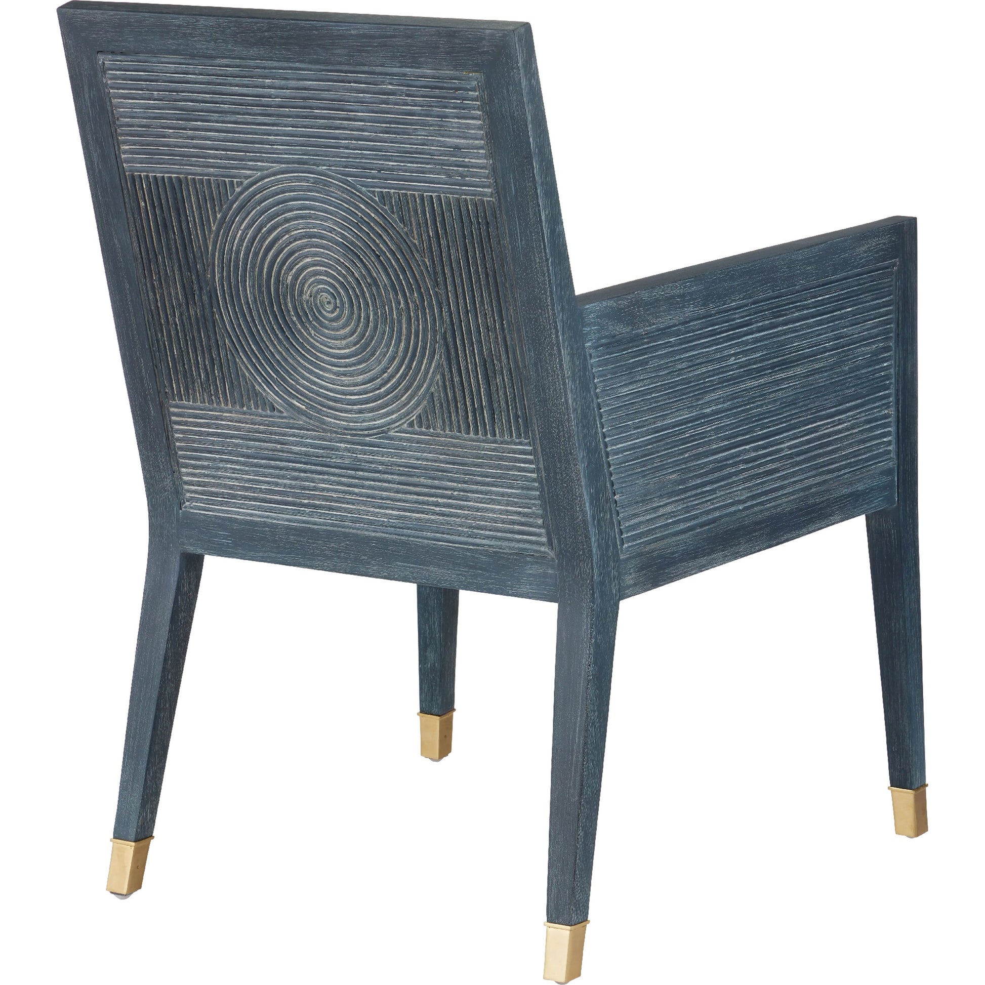 Santos Armchair by Currey and Company. Made from mahogany, rattan, brass in a modern style.