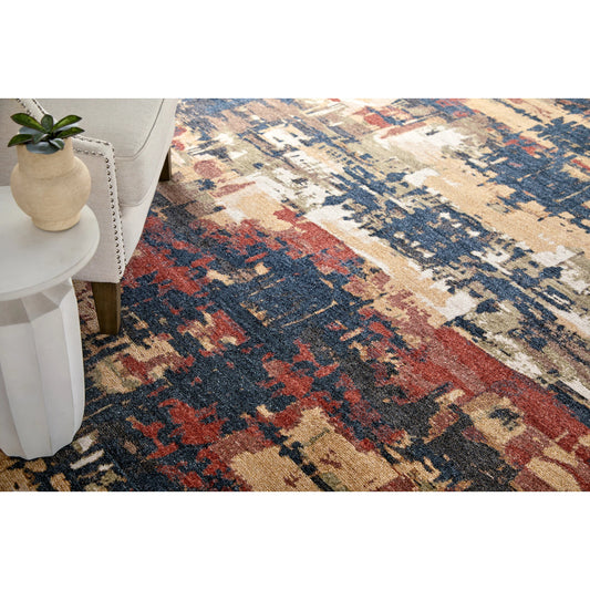 Pearson PRS39SQF Rug by Feizy in blue, red, tan. Made from polyester in a unique style.