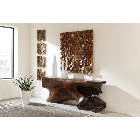 Blocks Wall Tile by Phillips Collection in brown. Made from wood in a modern style.