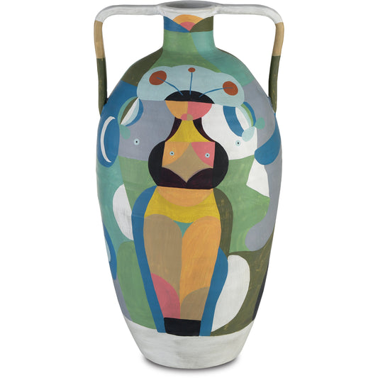 Amphora Vase by Currey and Company in multicolor. Made from terracotta in a modern style.