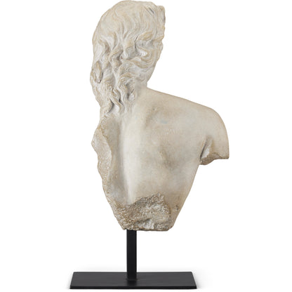 Young Royal Greek Torso by Currey and Company in aged beige, black. Made from composite, metal in a traditional style.