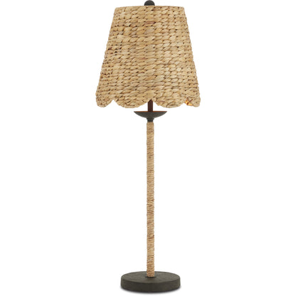 Annabelle Table Lamp by Currey and Company in natural, mole black. Made from metal in a cottage & farmhouse style.