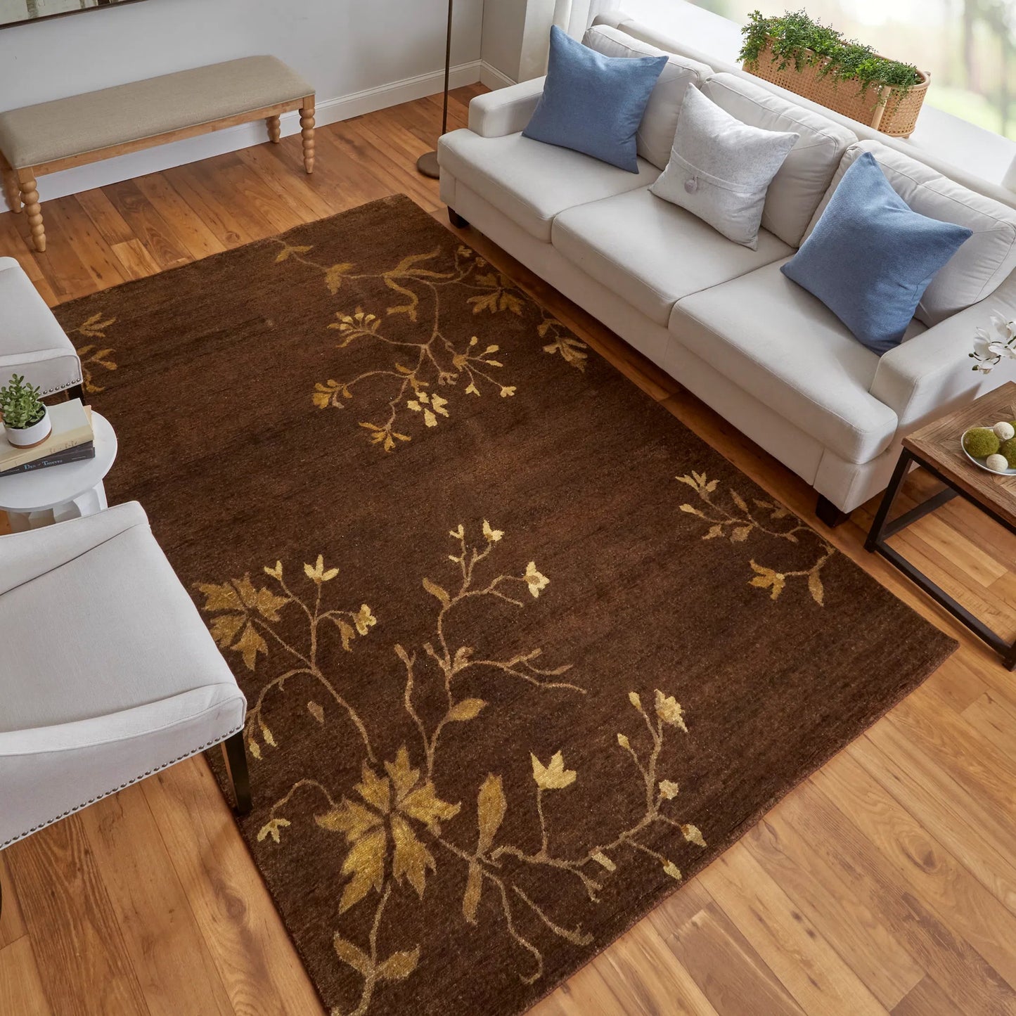 011 SI-1868858,SI-1868859,SI-1868860 | Lifestyle | Cordonnet Transitional & Botanical Rug - 7151F by Feizy. Made from wool in a unique style.