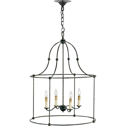 Fitzjames Lantern by Currey and Company in mayfair. Made from wrought iron in a traditional style.