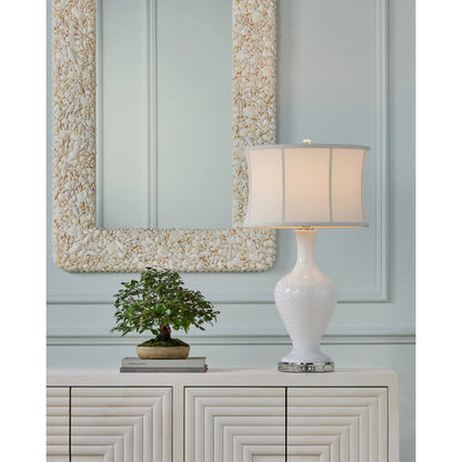 Morombe Cabinet by Currey and Company in cerused white. Made from white oak in a eclectic & global style.