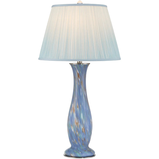 Lapis Table Lamp by Currey and Company in blue, pale brown. Made from glass in a unique style.