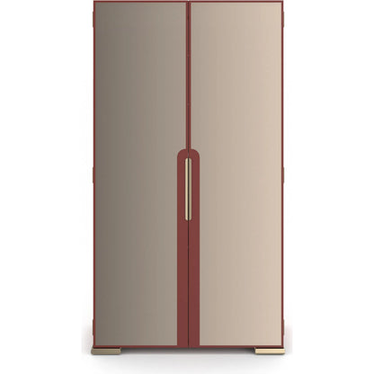Allure Armoire by Caracole in rouge red gloss, bronze. Made from unique in a modern style.