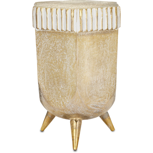 Corda Accent Table by Currey and Company. Made from cast aluminum in a modern style.